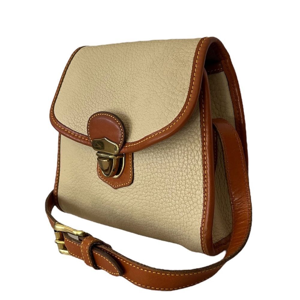 Dooney & Bourke Vintage Mini Crossbody AWL Leather Bag Made in USA Beige Tan D&B